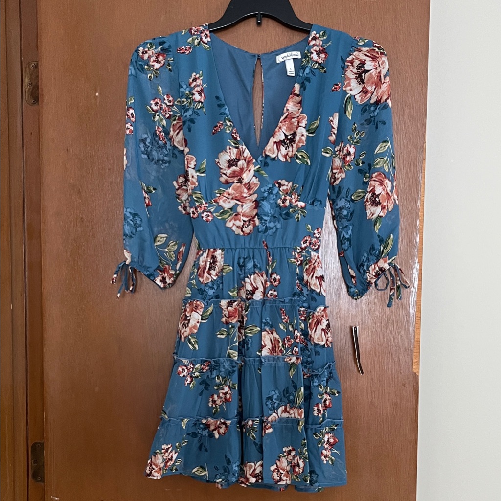 Speechless Blue Floral Mini Dress